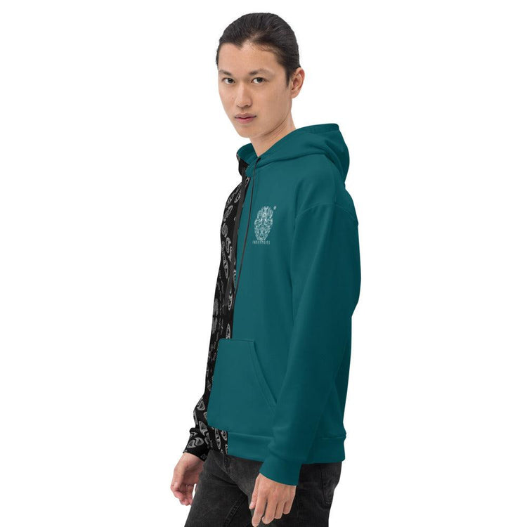 Olivier Industries half paisley unisex handmade sewn Hoodie - Olivier Industries ® Art & Apparel