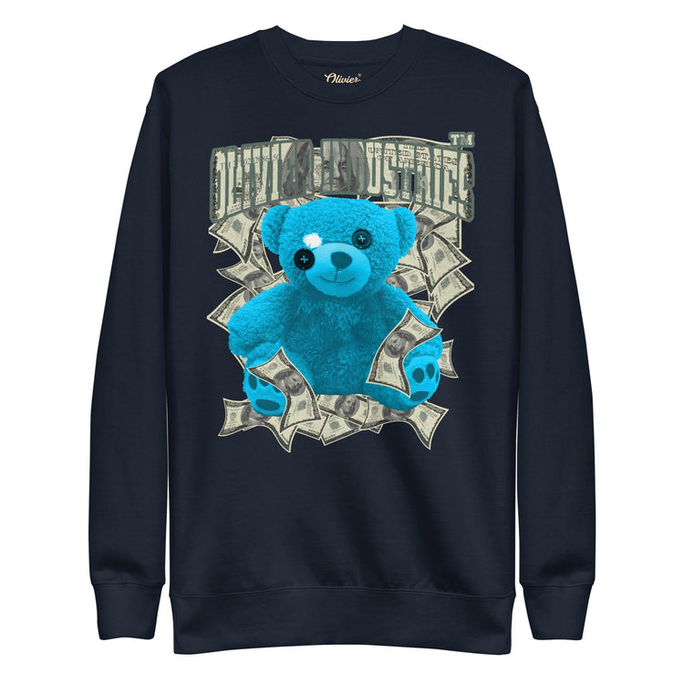 Olivier Industries TM Worldwide Blue Line Bear & Dollar Unisex-Premium-Pullover - Olivier Industries ® Art & Apparel