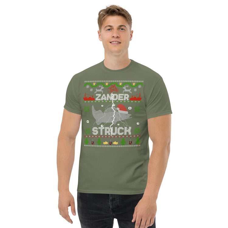 Zander Claus TM Fishing Brand - Zander struck lustiges Weihnachts T-shirt - Olivier Industries ® Art & Apparel