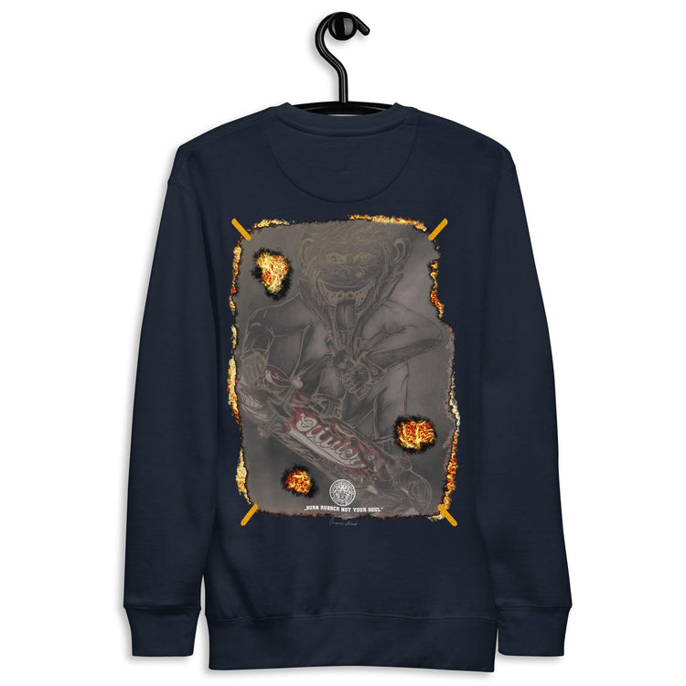 Olivier Industries ® Worldwide-Burned drawn Ape Art - unisex premium Sweatshirt - Olivier Industries ® Art & Apparel