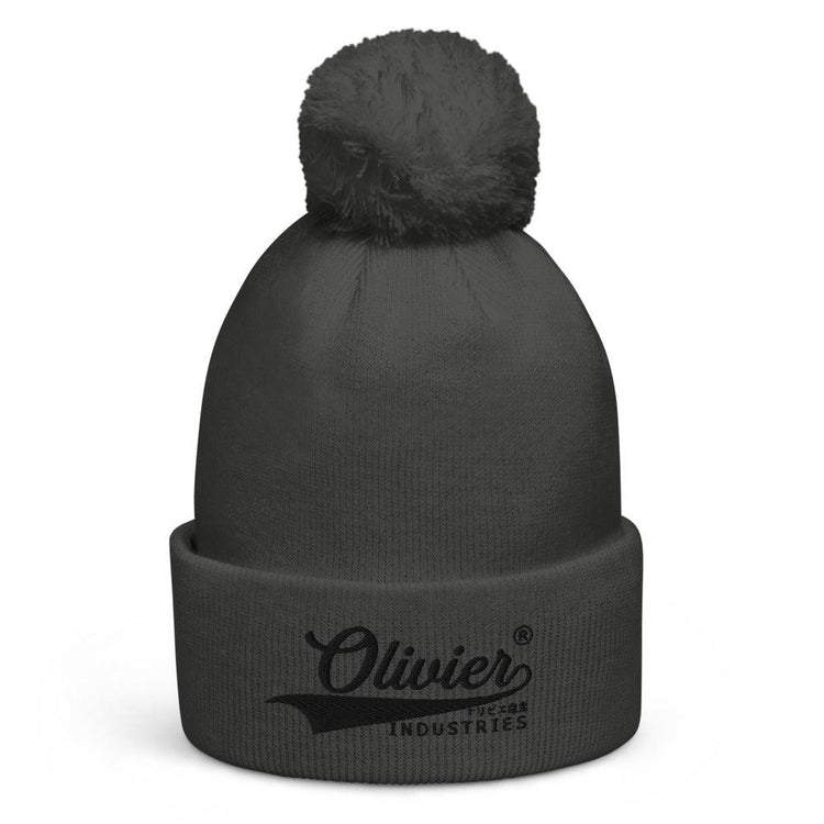Olivier Industries ® Japanese logo embroidered on unisex bobble beanie - Olivier Industries