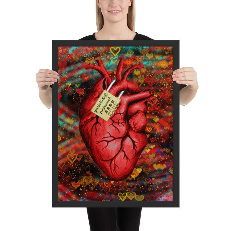 Olivier Industries TM Worldwide You got the right combination? Valentines Special framed Poster - Olivier Industries ® Art & Apparel