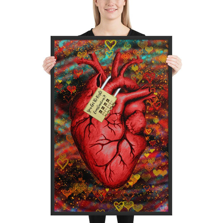 Olivier Industries TM Worldwide You got the right combination? Valentines Special framed Poster - Olivier Industries ® Art & Apparel