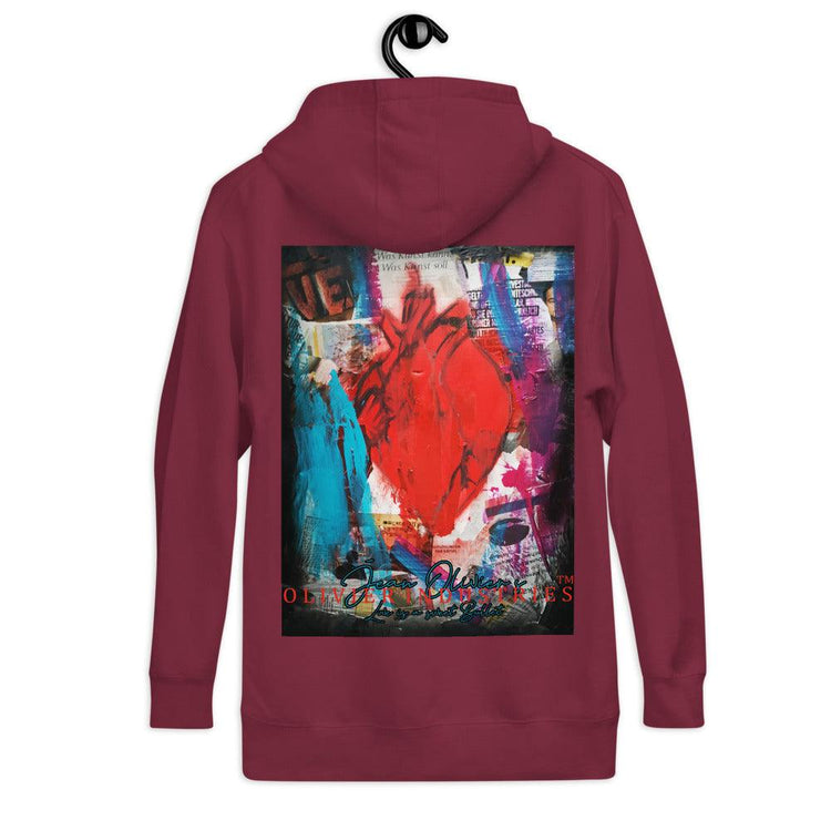Olivier Industries ® Two side printed anatomical Heart Bullet Unisex Hoodie - Olivier Industries ® Art & Apparel