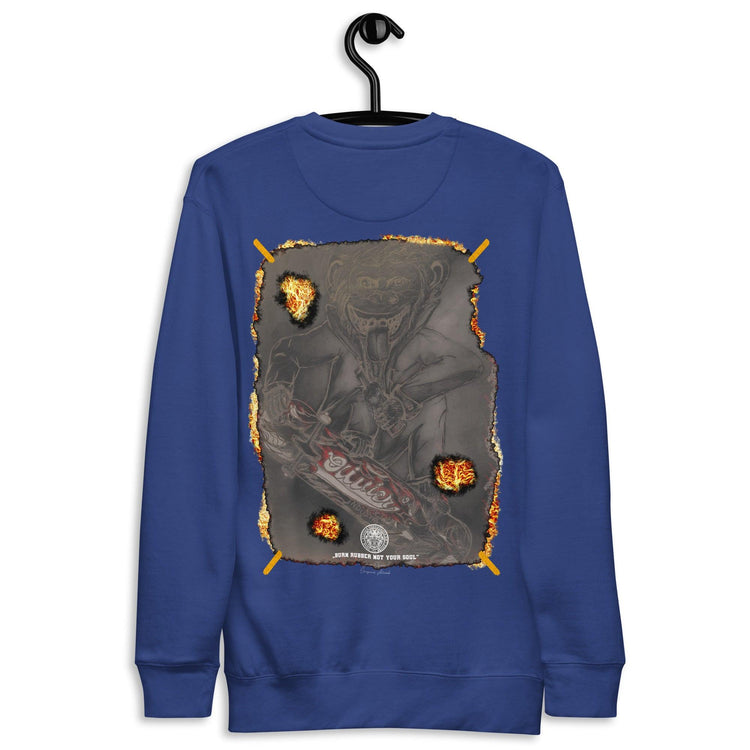 Olivier Industries ® Worldwide-Burned drawn Ape Art - unisex premium Sweatshirt - Olivier Industries ® Art & Apparel