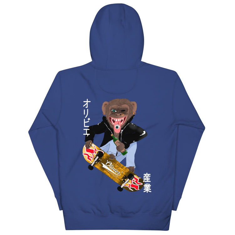 Olivier Industries ®Worldwide- Skating Ape unisex Hoodie - Olivier Industries ® Art & Apparel