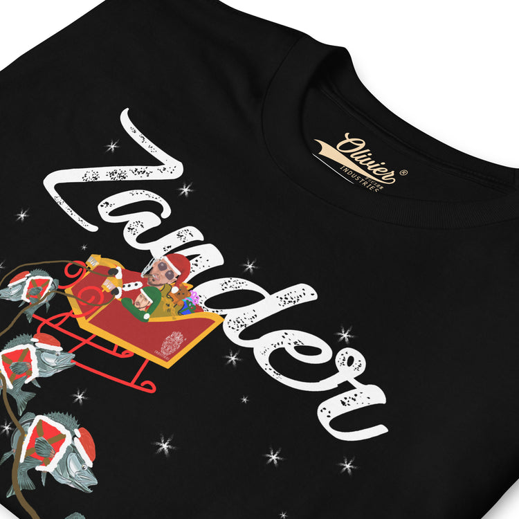 Olivier Industries TM x Zander Claus TM - Top -G and Helper fishing unisex Christmas ugly -T-Shirt