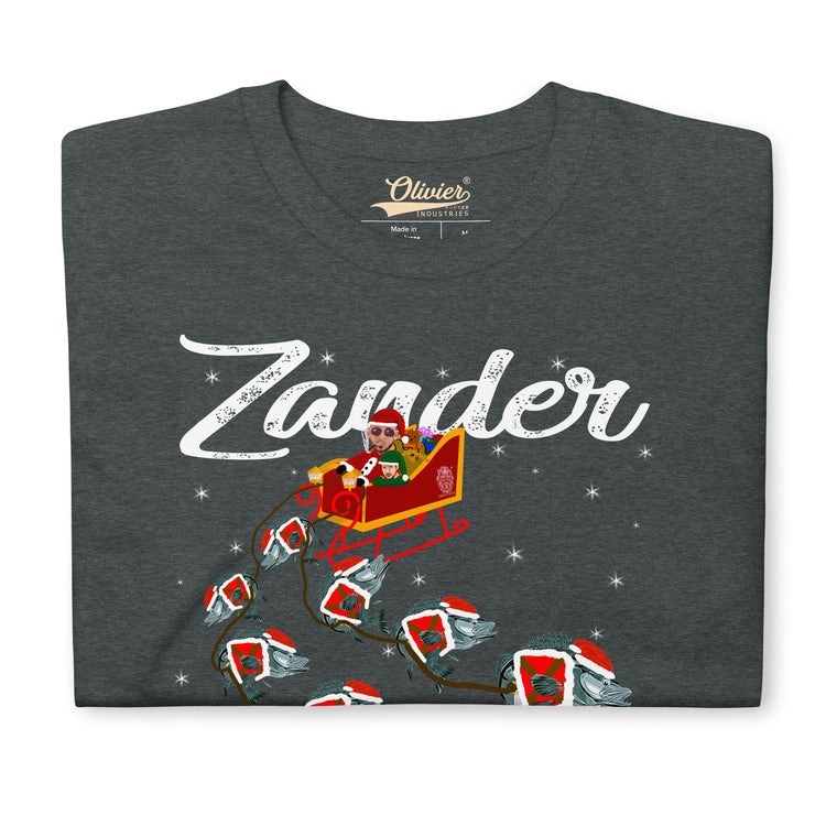 Olivier Industries TM x Zander Claus TM - Top -G and Helper fishing unisex Christmas ugly -T-Shirt