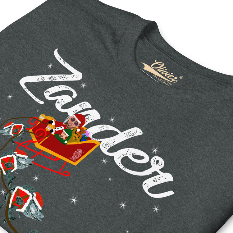 Olivier Industries TM x Zander Claus TM - Top -G and Helper fishing unisex Christmas ugly -T-Shirt
