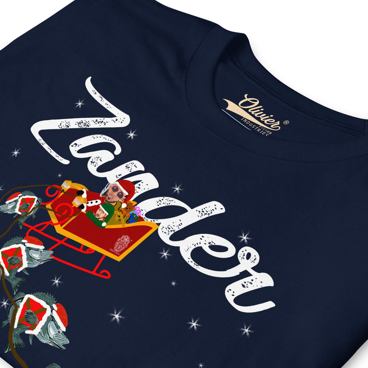 Olivier Industries TM x Zander Claus TM - Top -G and Helper fishing unisex Christmas ugly -T-Shirt