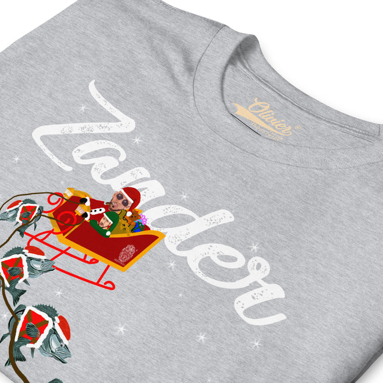 Olivier Industries TM x Zander Claus TM - Top -G and Helper fishing unisex Christmas ugly -T-Shirt