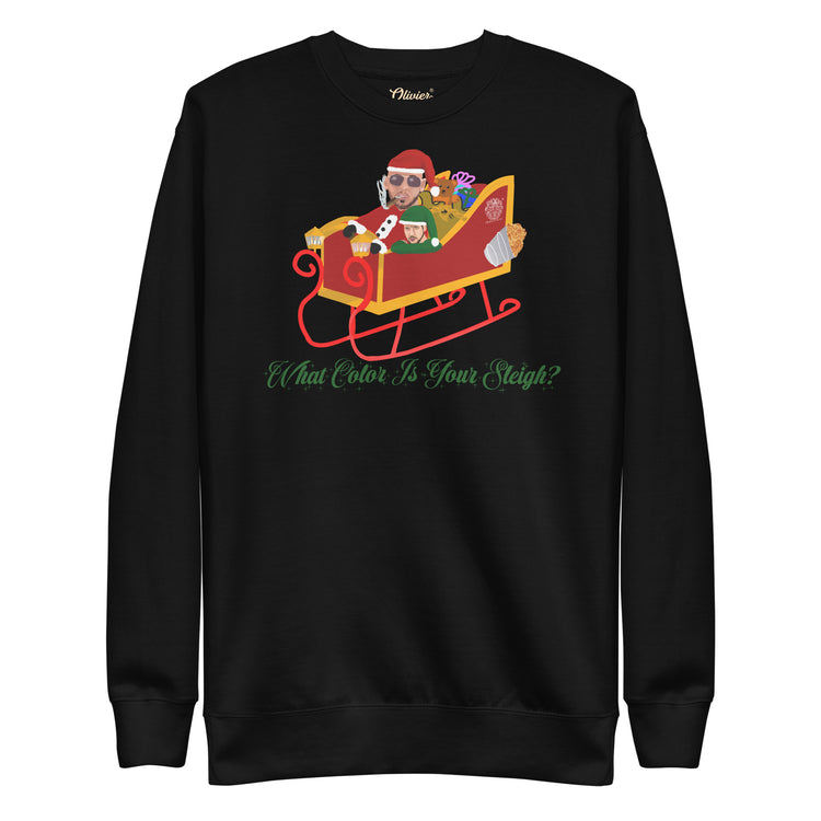 Olivier Industries ® What Color is your Sleigh handmade Drawn Top-G unisex Sweatshirt