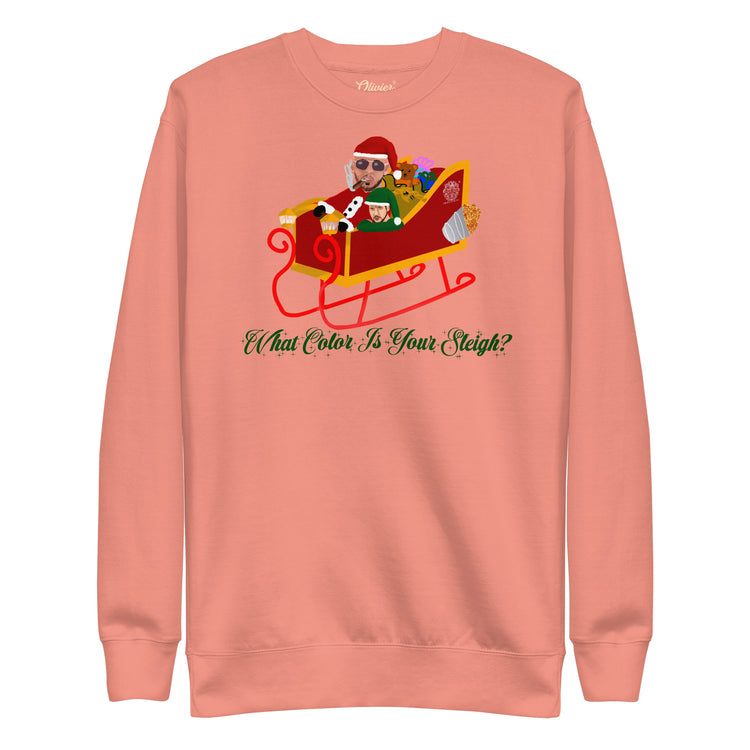 Olivier Industries ® What Color is your Sleigh handmade Drawn Top-G unisex Sweatshirt