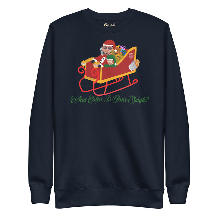 Olivier Industries ® What Color is your Sleigh handmade Drawn Top-G unisex Sweatshirt