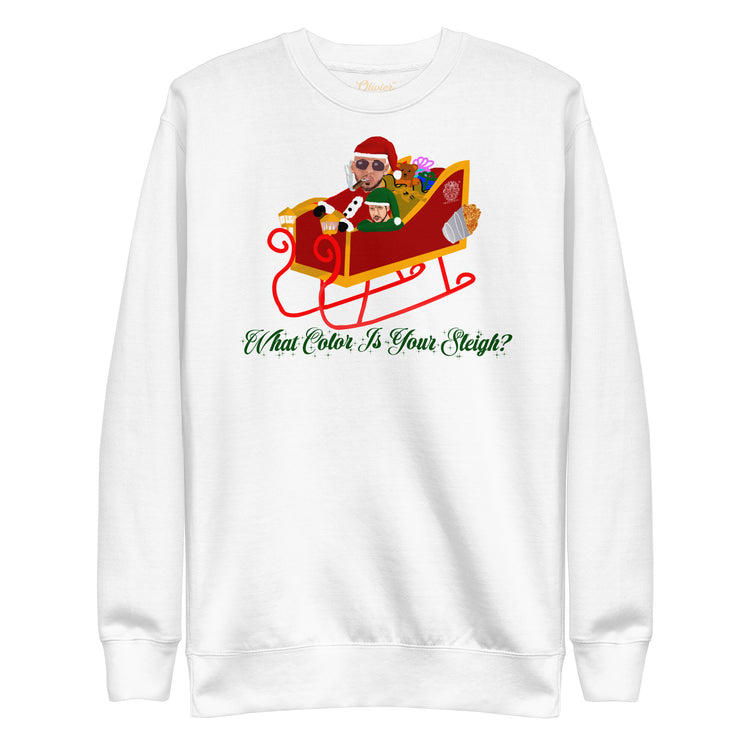 Olivier Industries ® What Color is your Sleigh handmade Drawn Top-G unisex Sweatshirt