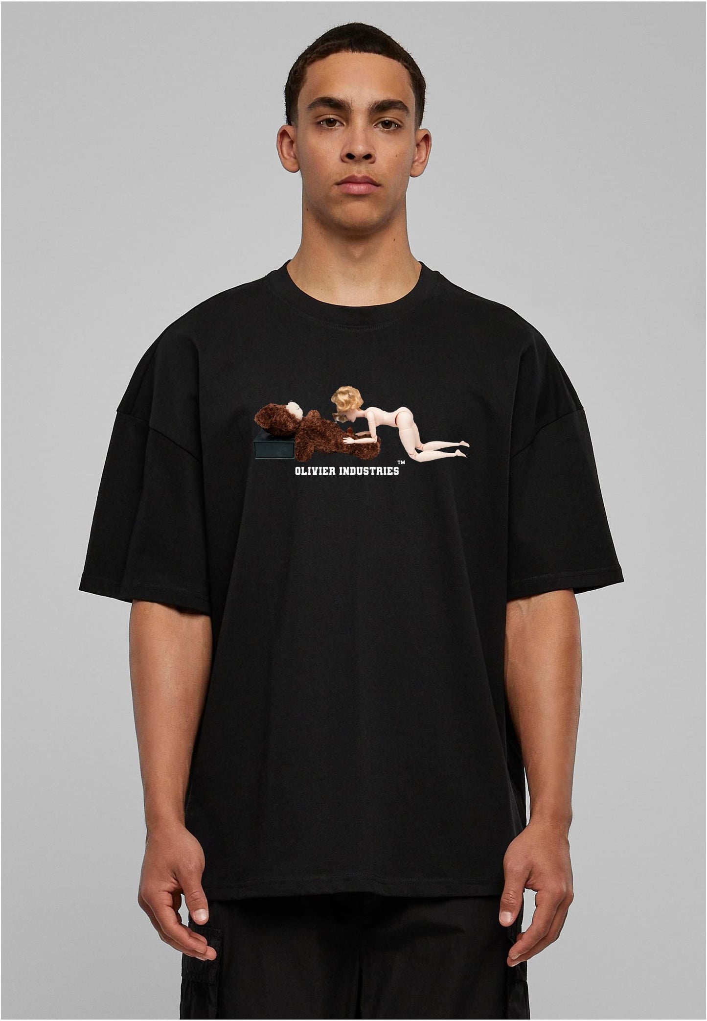 Bear and doll sex funny oversize tee by olivier industries tm