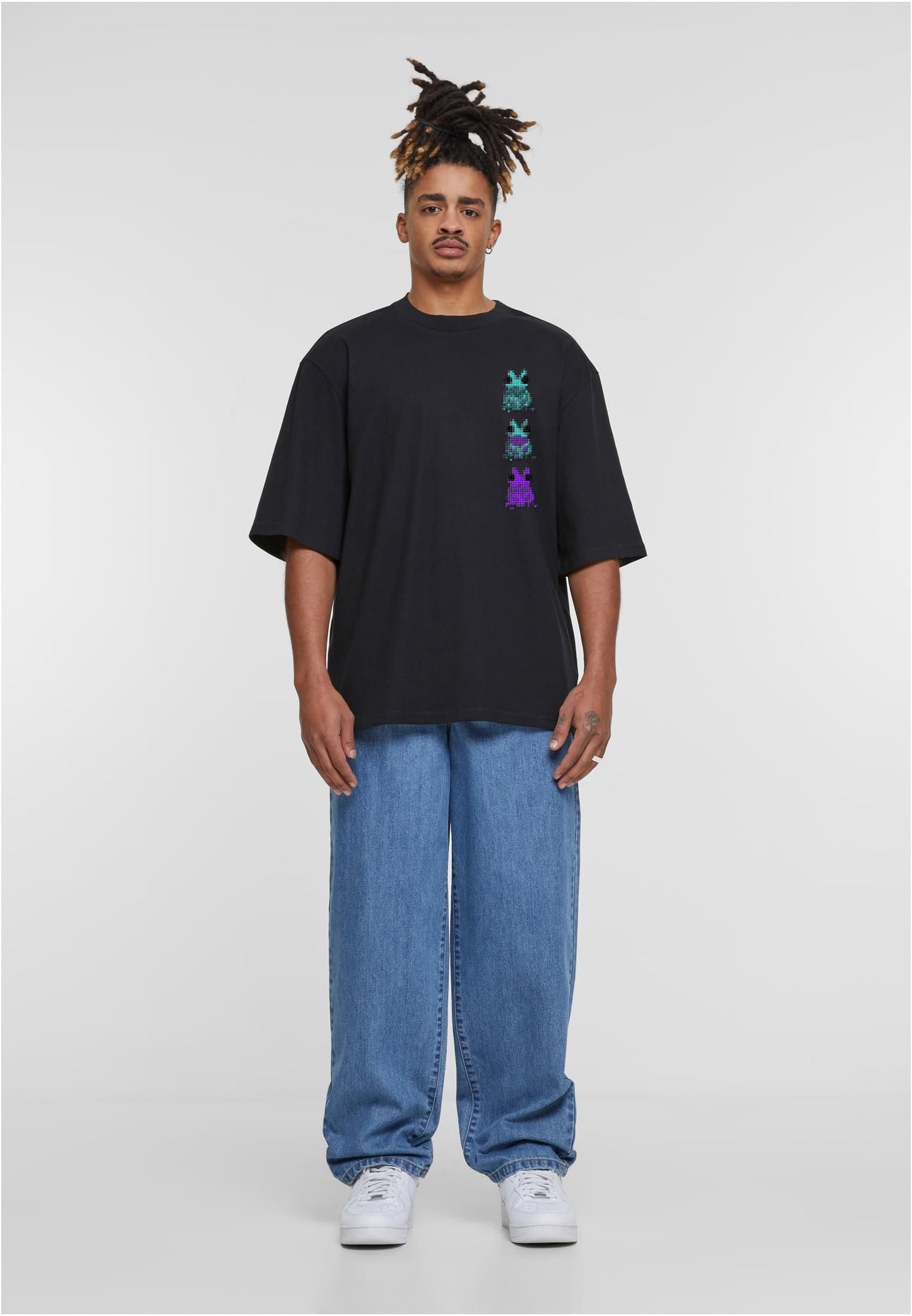 Olivier Industries TM psychodelic pixel mushroom art - men oversize T-shirt
