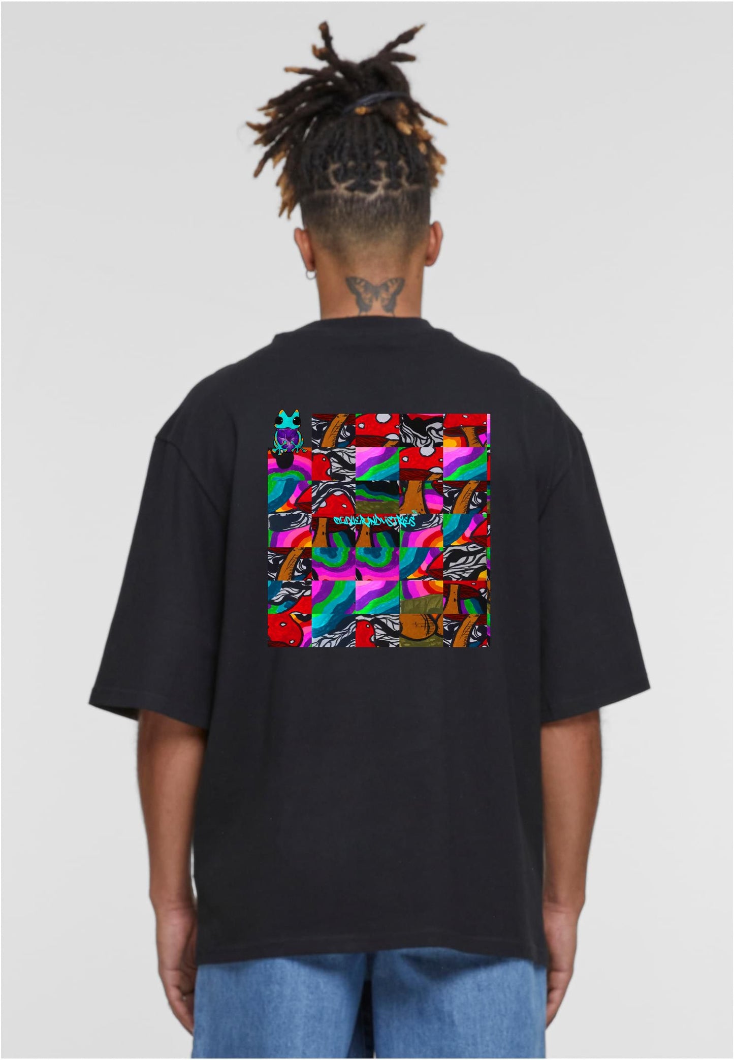 Olivier Industries TM psychodelic frog art - men oversize T-shirt