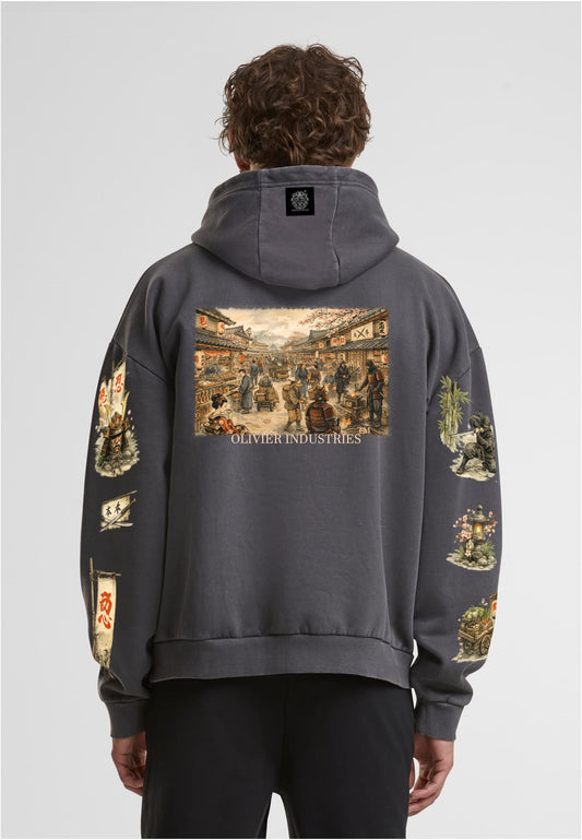 Olivier Industries TM samurai market all side printed limited handmade heavy vintage unisex Hoodie