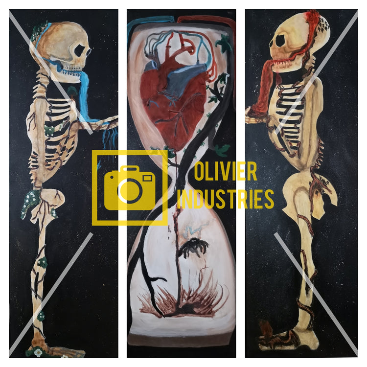 Olivier Industries  time of life human blood art on canvas