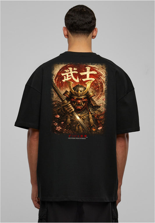 Olivier Industries TM - Handmade - 2 side Print Samurai sign unisex heavy oversize Tee blck (Copy)