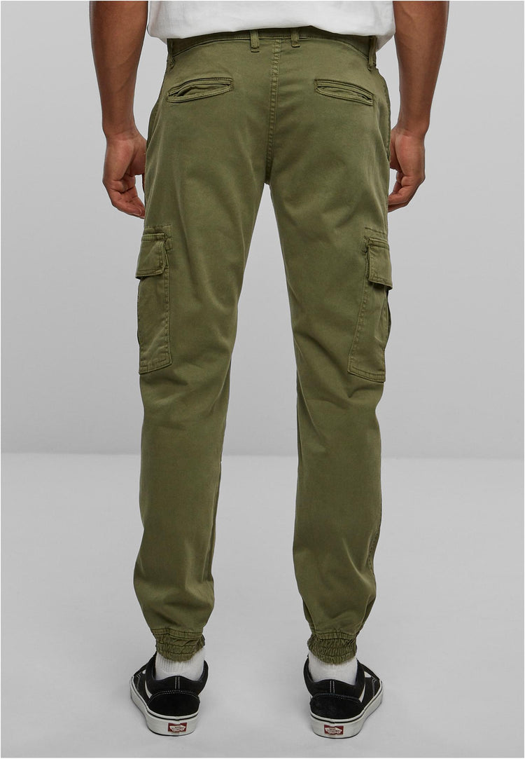 Washed Cargo Twill Jogging Pants