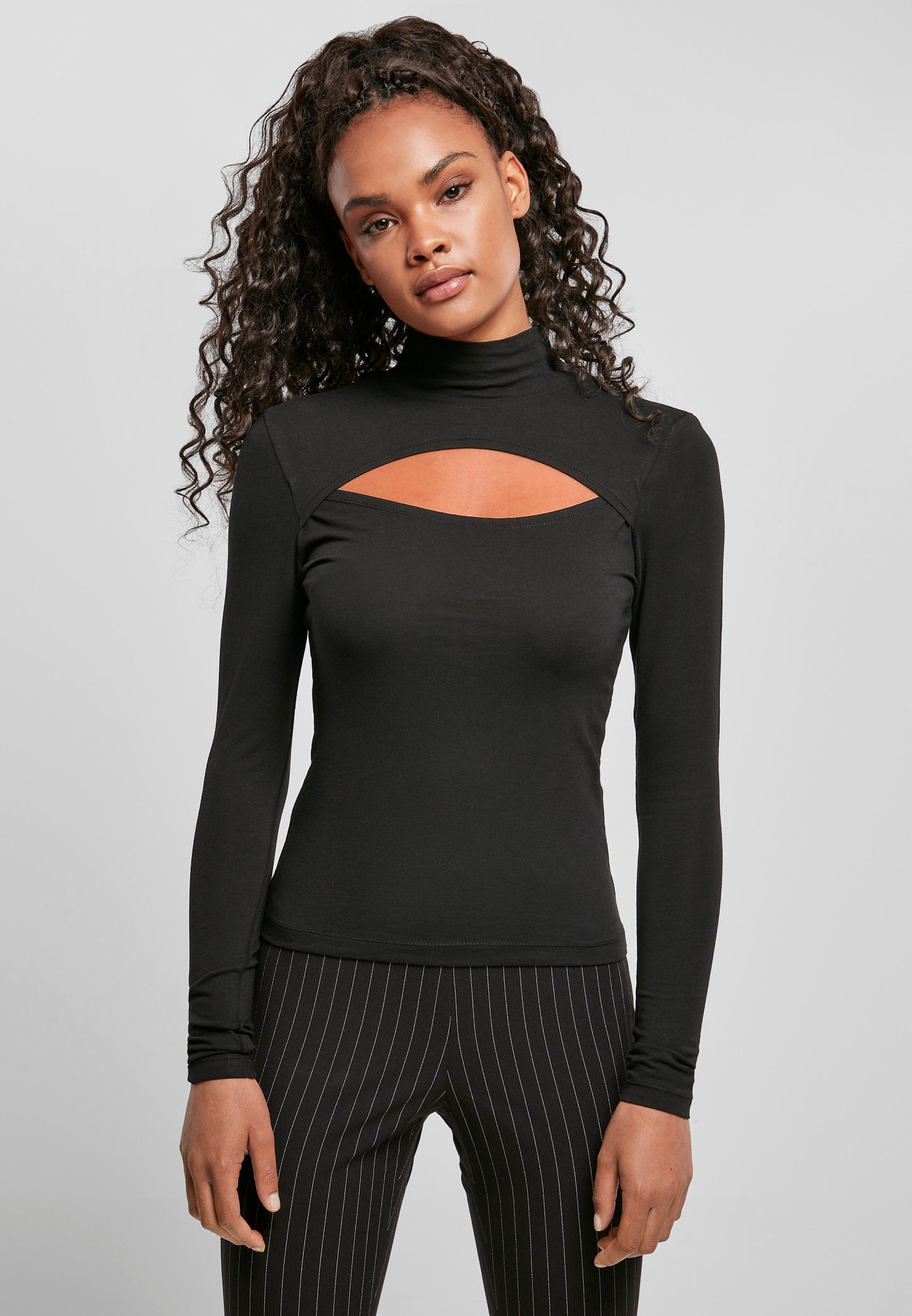 Ladies Cut-Out Turtleneck Longsleeve
