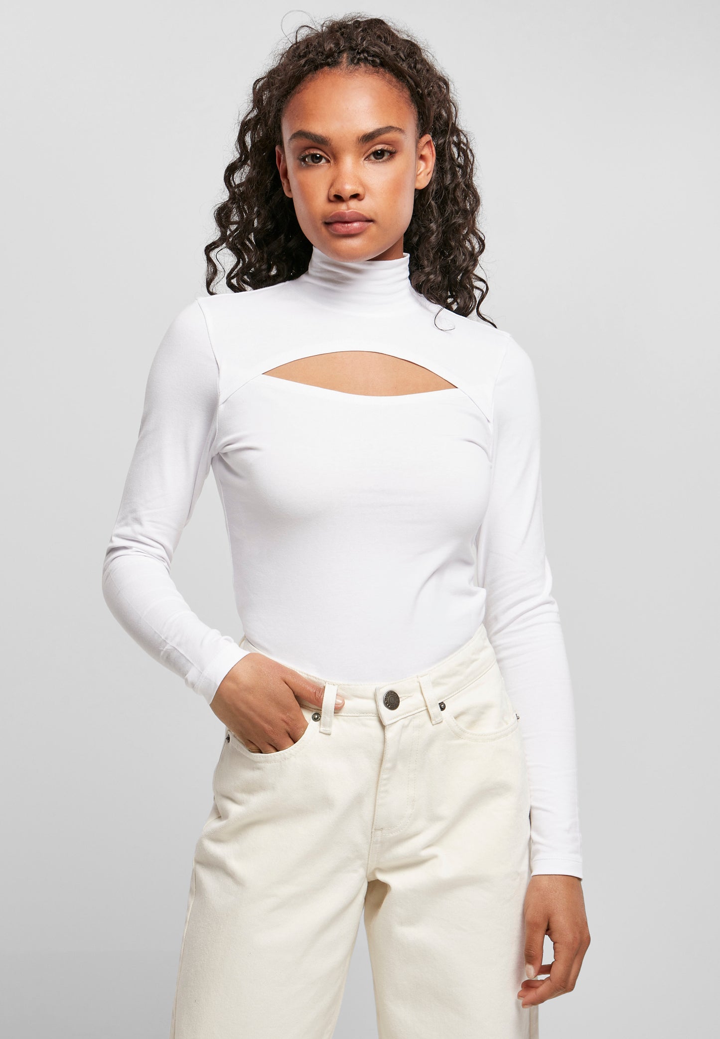 Ladies Cut-Out Turtleneck Longsleeve