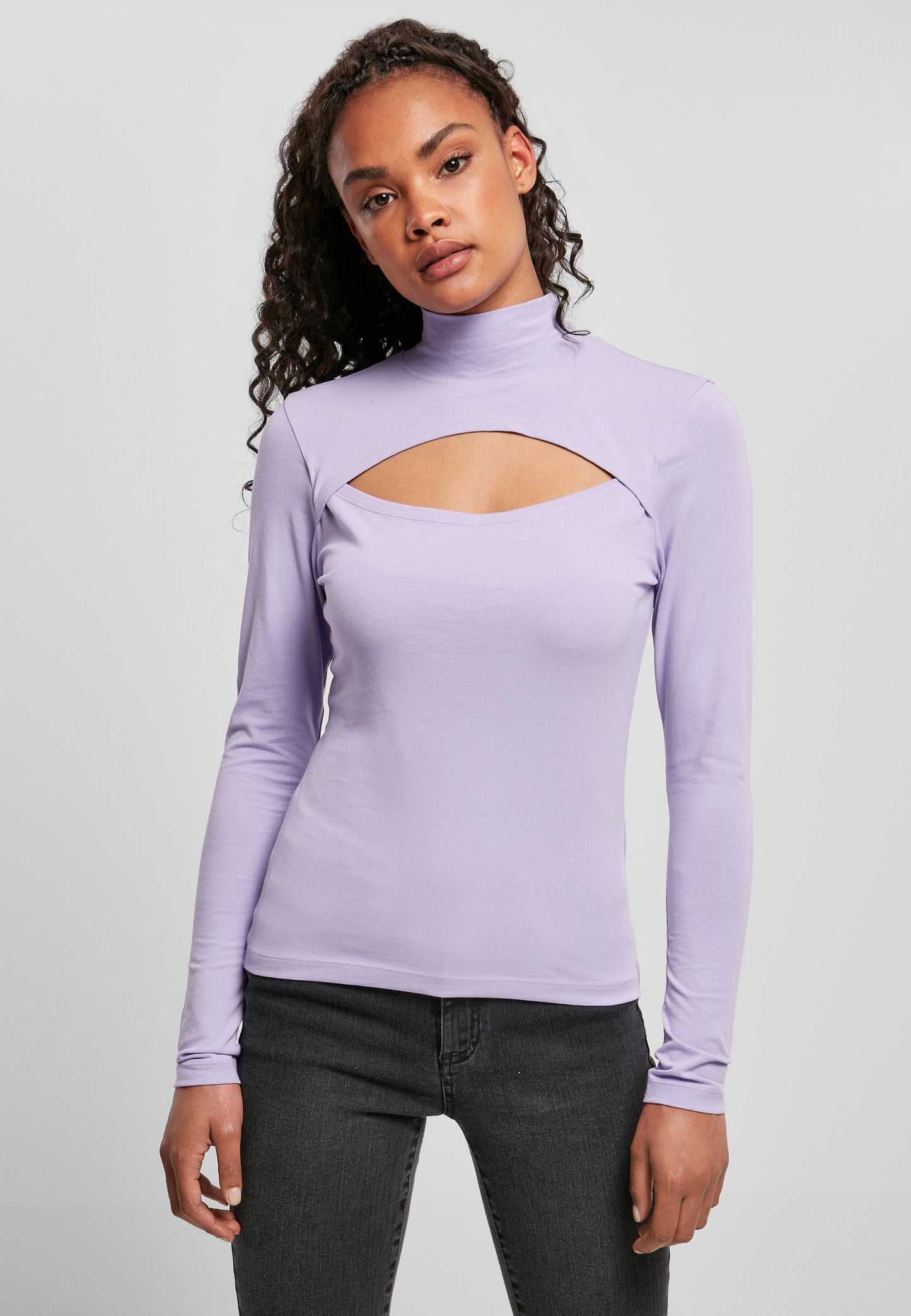 Ladies Cut-Out Turtleneck Longsleeve