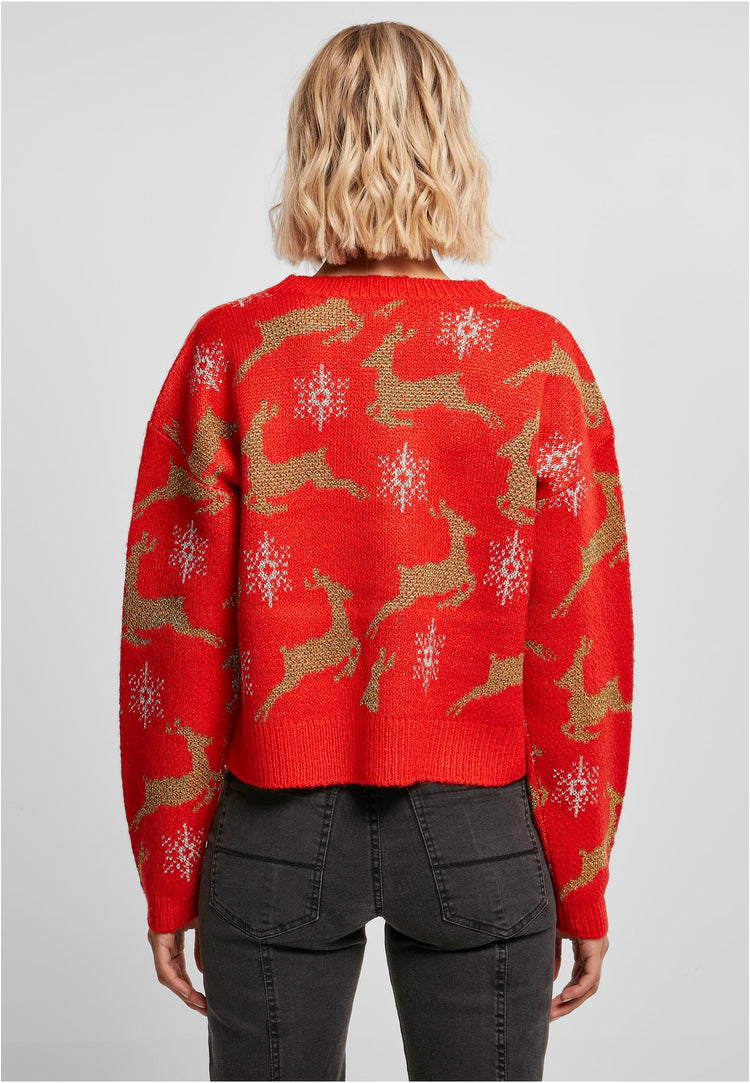 Ladies Short Oversized Christmas Cardigan