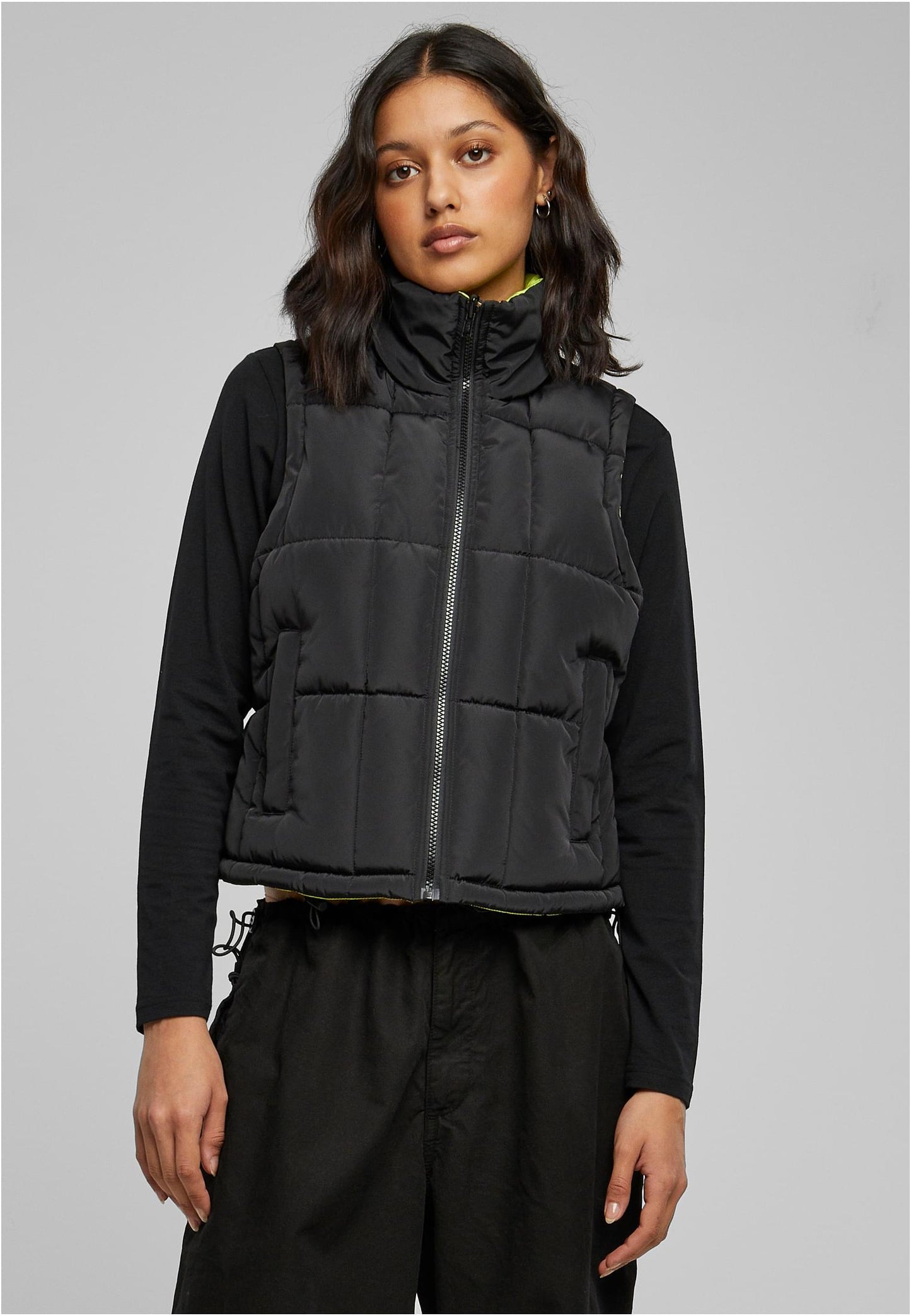 Ladies Reversible Cropped Puffer Vest