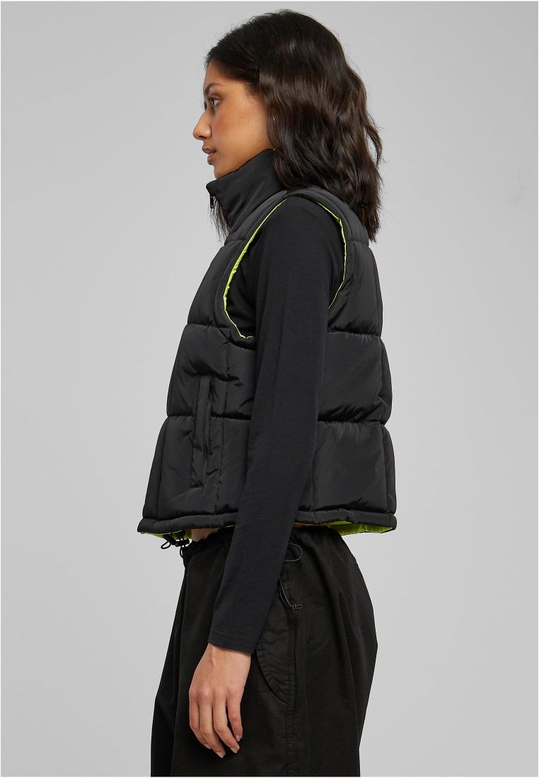 Ladies Reversible Cropped Puffer Vest