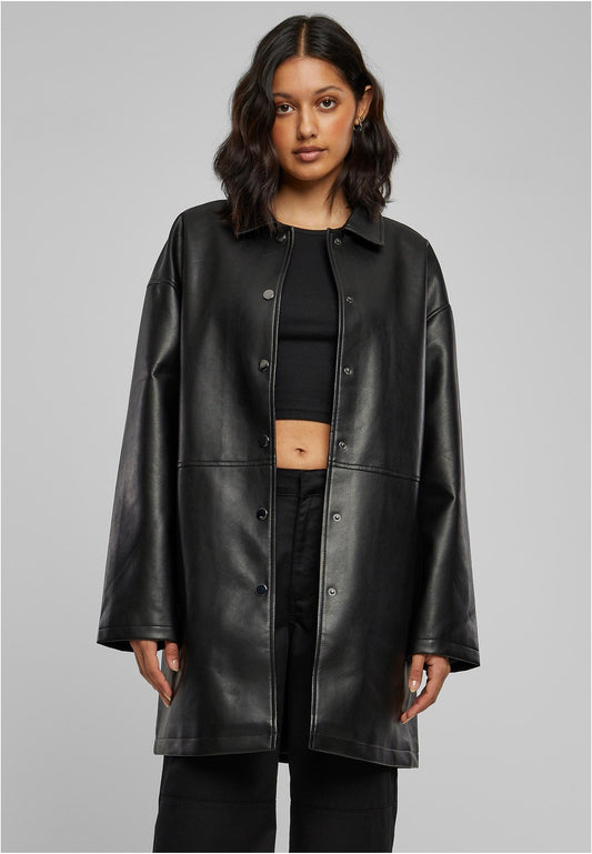 Ladies Faux Leather Coat urban classics