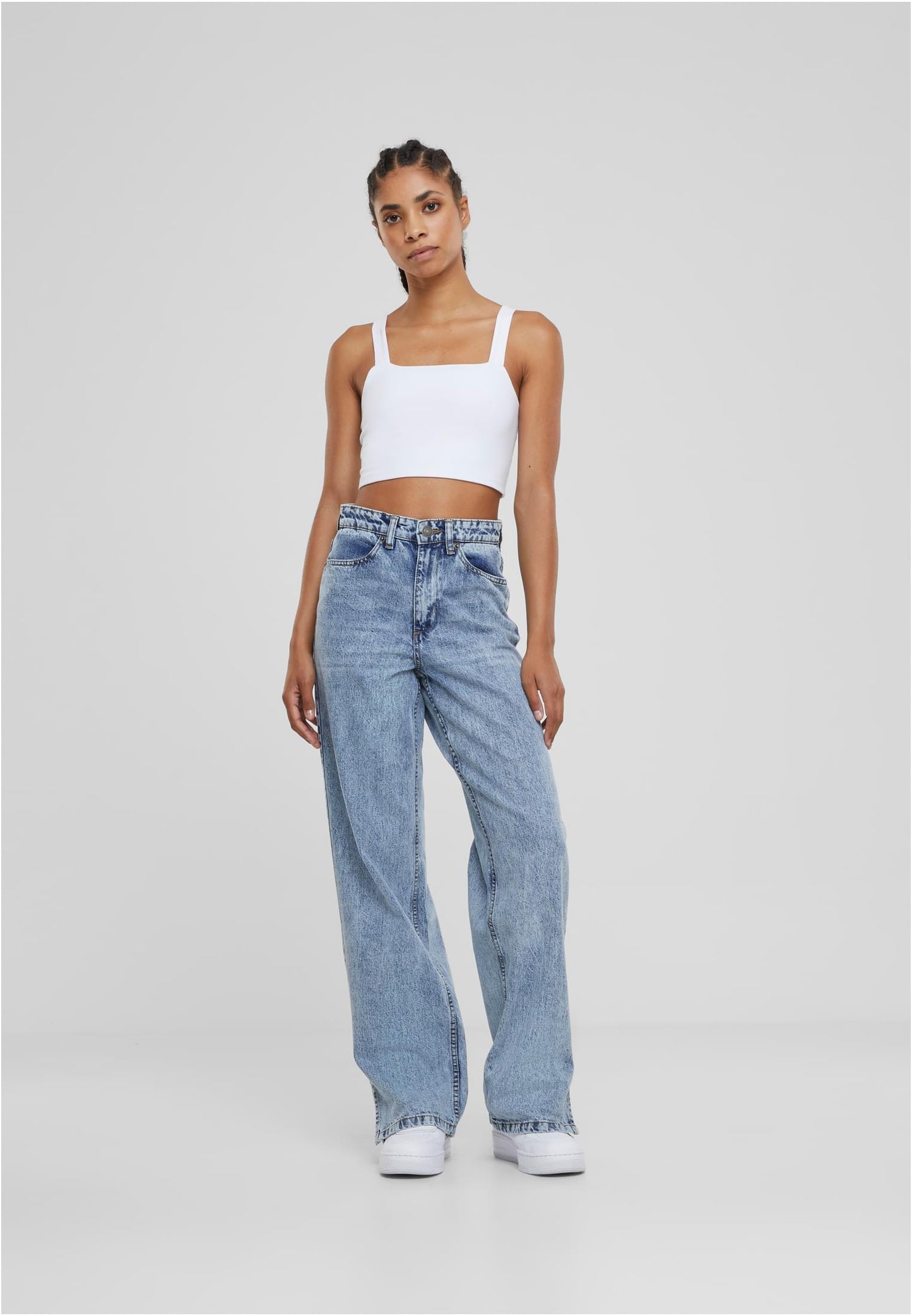 Ladies Wide Leg Slit Denim