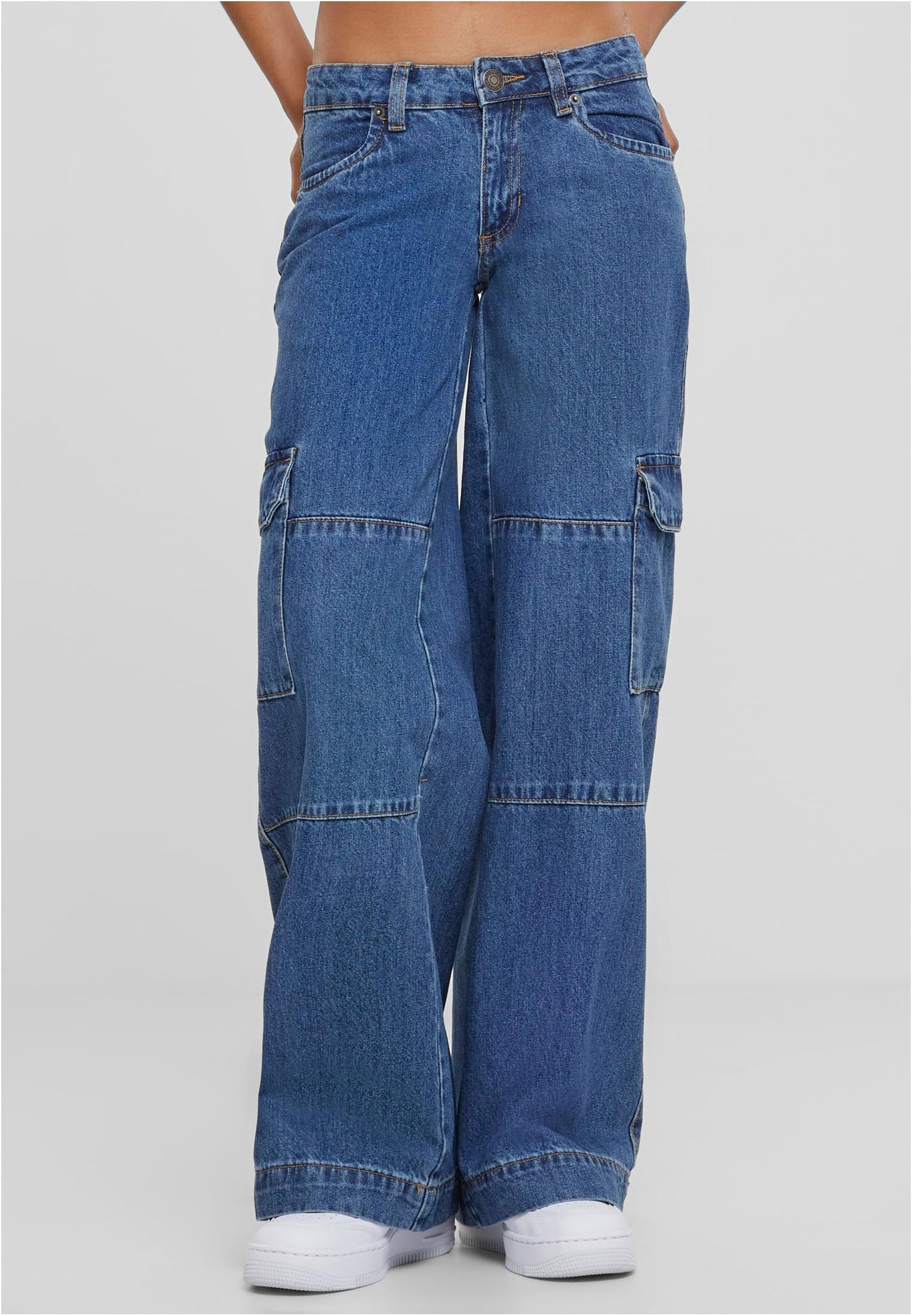 Ladies Low Waist Cargo Denim