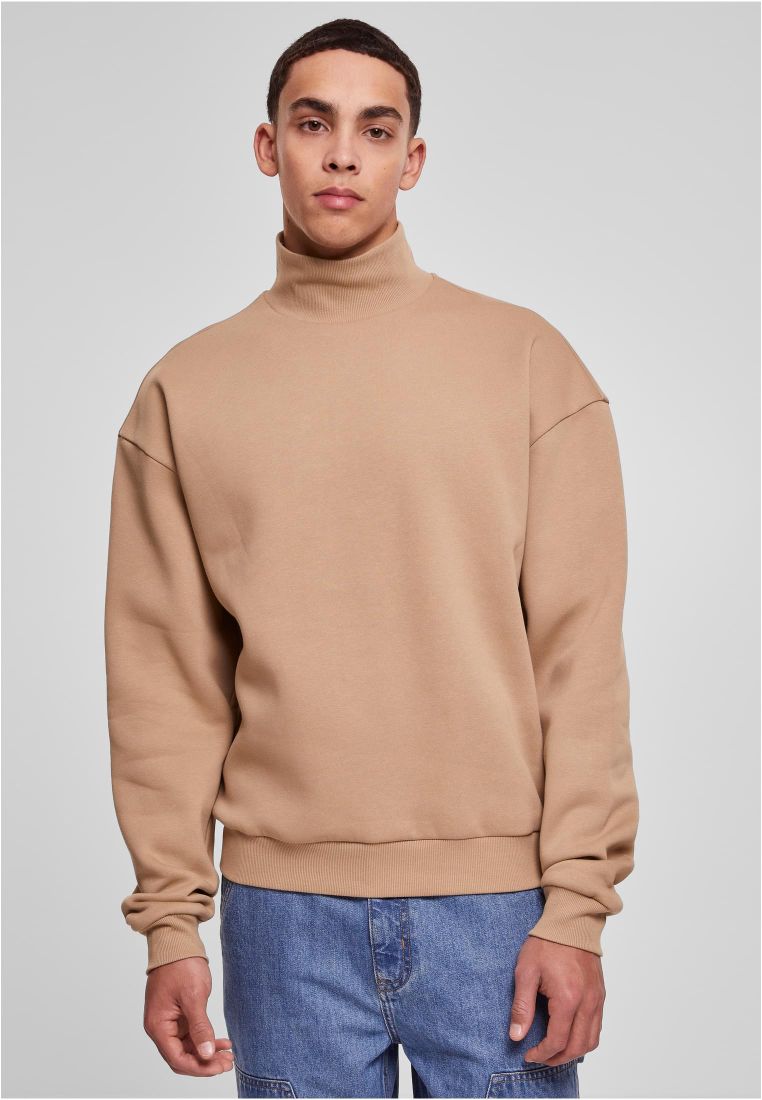 rollkragen sweatshirt sandfarben frontansicht