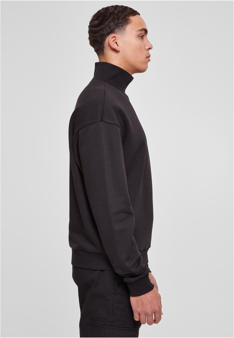 rollkragen sweatshirt schwarz olivier industries seitenansicht 