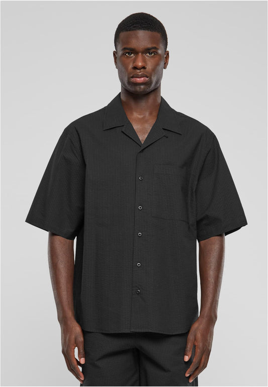 Urban Classics Relaxed Seersucker Short Sleeve Shirt