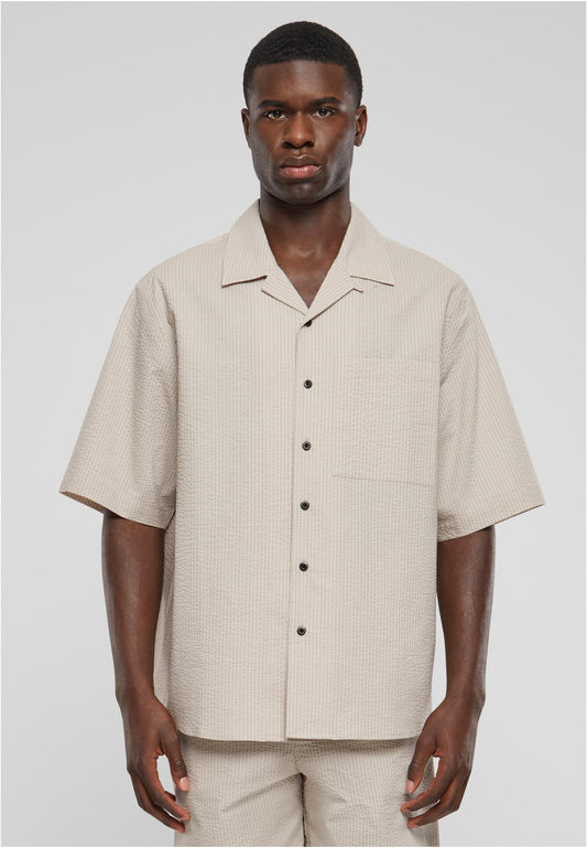Urban Classics Relaxed Seersucker Short Sleeve Shirt