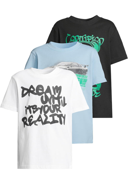 T-Shirt 3 Pack - kurzarm - Teddy & Car & Graffiti