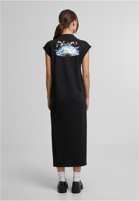 Olivier Industries TM - Fächer 2 side print - Ladies  vintage long Dress blck