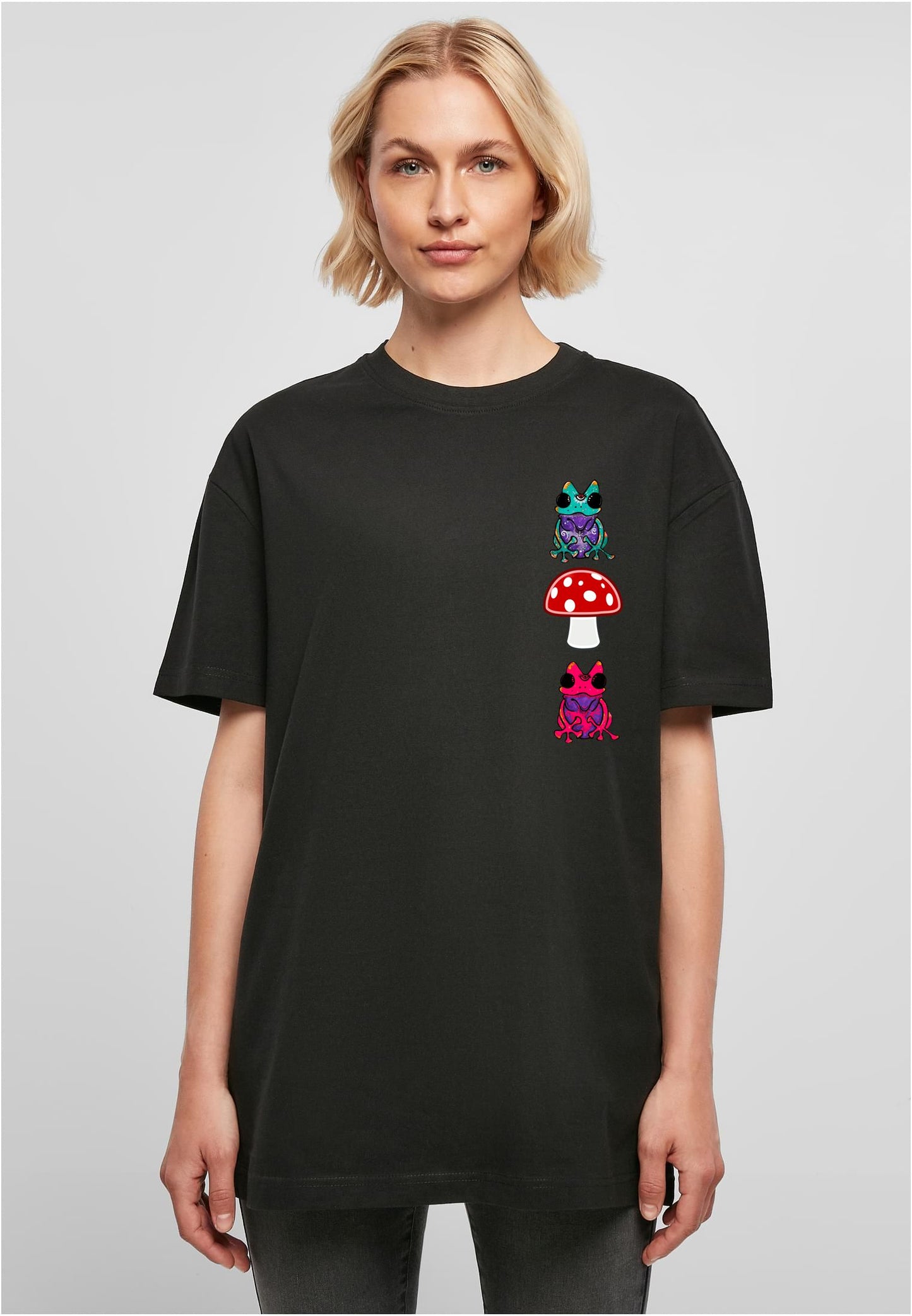 Olivier Industries TM frog psychodelic art Ladies Boyfriend Tee
