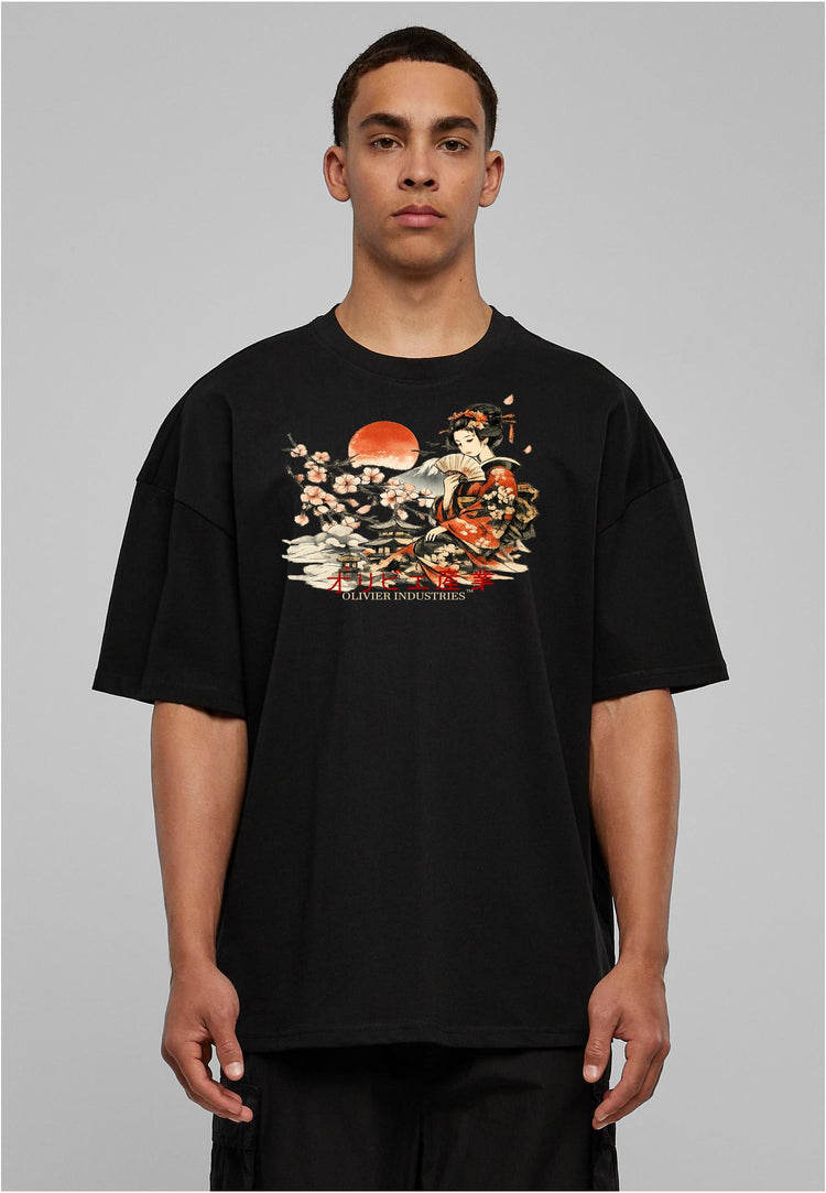 Olivier Industries TM - Handmade - Geisha unisex heavy oversize Tee blck