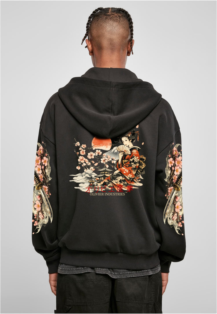 Olivier Industries TM Geisha all side printed heavy unisex zip Jacket