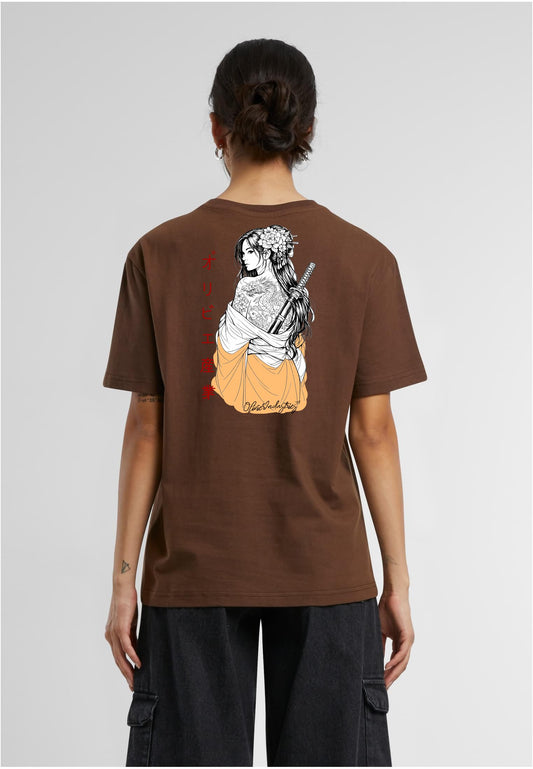 Olivier Industries TM - Geisha one line Art - 2 side print everyday Ladies Tee