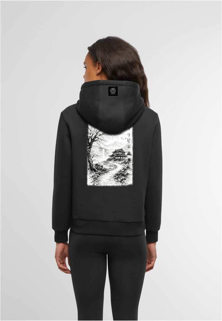 Olivier Industries ® 2 side print blck white samurai house everyday ladies Hoodie
