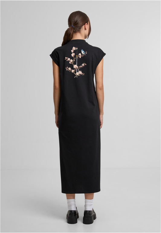 Olivier Industries TM - bird x sword 2 side print - Ladies  vintage long Dress blck