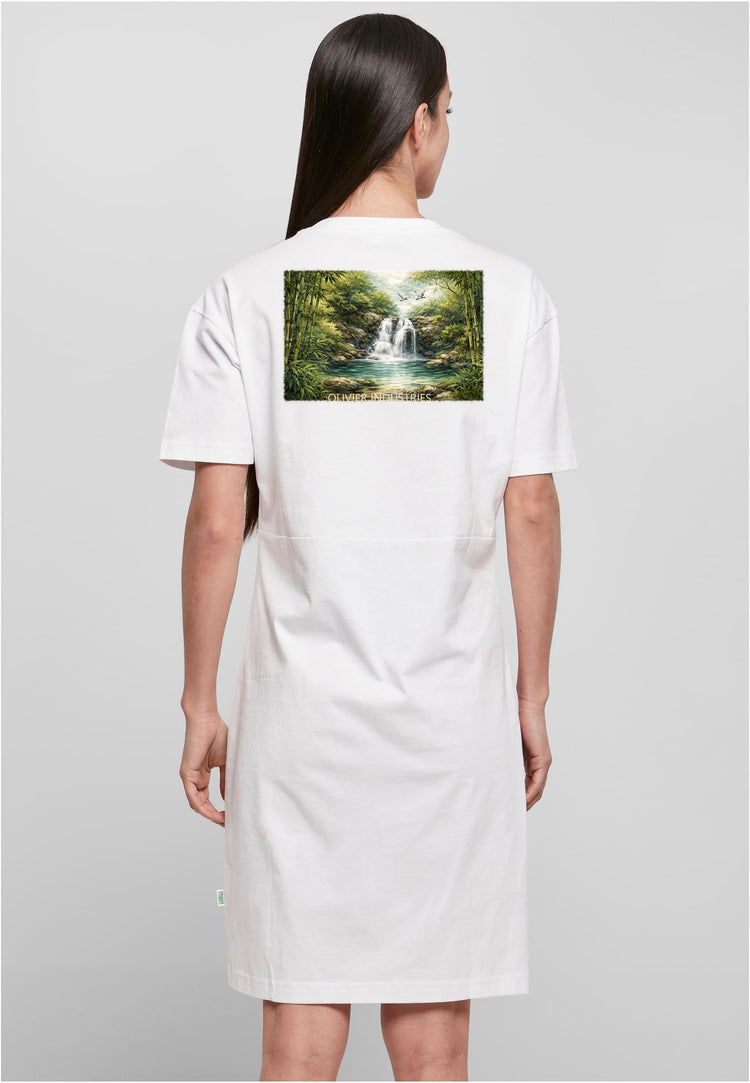 Olivier Industries TM - Waterfall 2 side print - Bio Ladies  slit dress