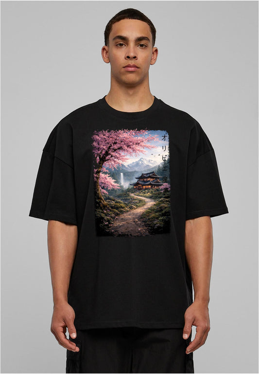 Olivier Industries TM - Handmade -Samurai House Colored unisex heavy oversize Tee blck