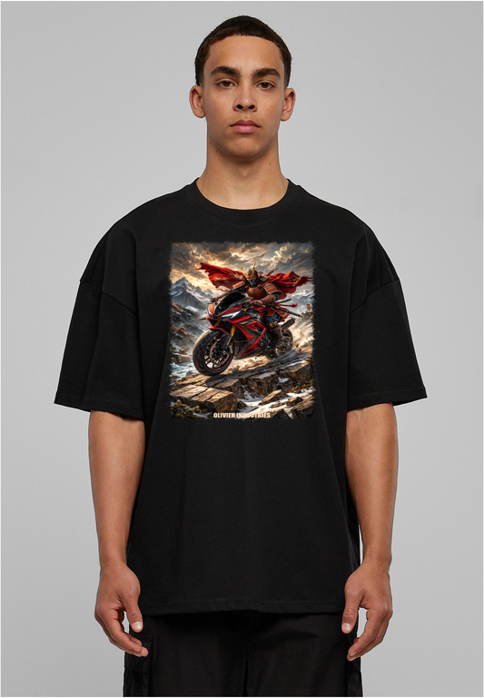Olivier Industries TM - Handmade - Bonaparte Samurai Bike unisex heavy oversize Tee blck (Copy)